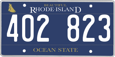 RI license plate 402823