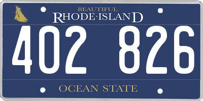 RI license plate 402826