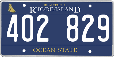 RI license plate 402829