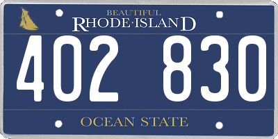 RI license plate 402830