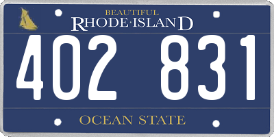 RI license plate 402831
