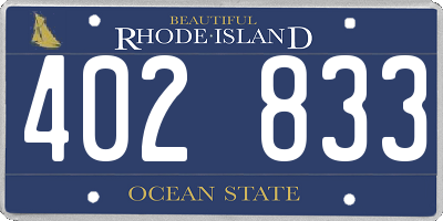 RI license plate 402833