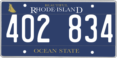 RI license plate 402834