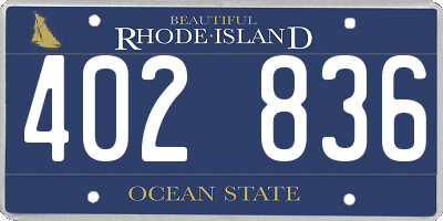 RI license plate 402836