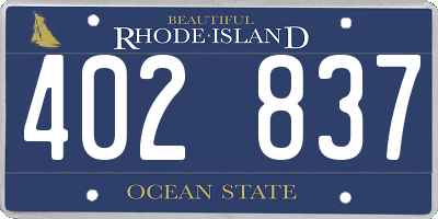 RI license plate 402837