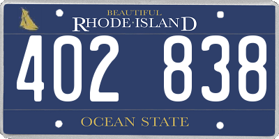 RI license plate 402838