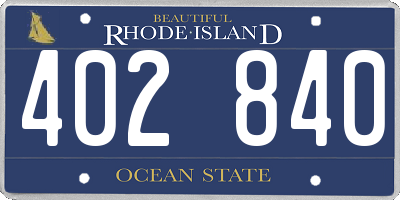 RI license plate 402840