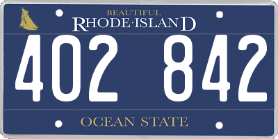 RI license plate 402842