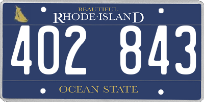 RI license plate 402843