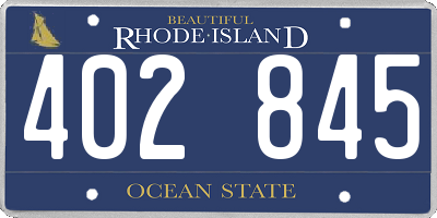 RI license plate 402845