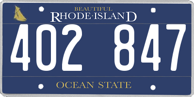 RI license plate 402847