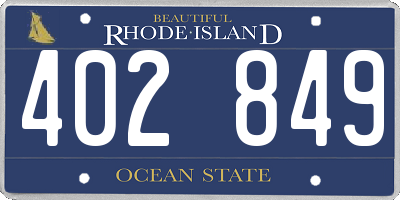 RI license plate 402849