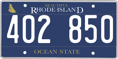 RI license plate 402850