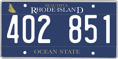RI license plate 402851