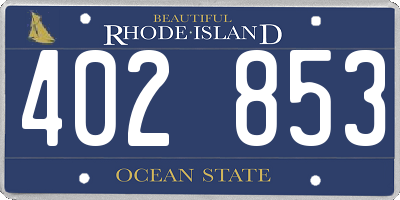 RI license plate 402853