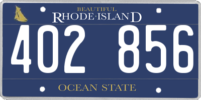 RI license plate 402856