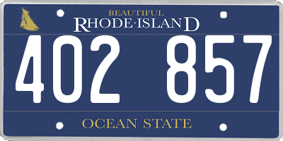 RI license plate 402857