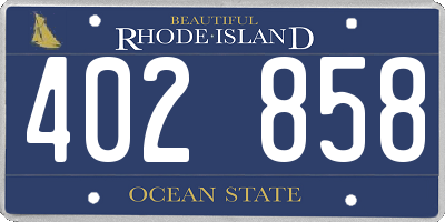 RI license plate 402858
