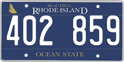 RI license plate 402859