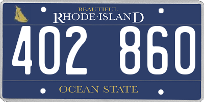 RI license plate 402860