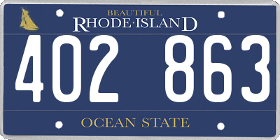 RI license plate 402863