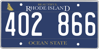 RI license plate 402866
