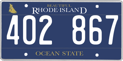 RI license plate 402867