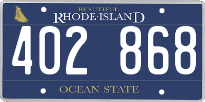 RI license plate 402868