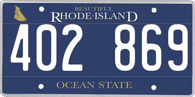 RI license plate 402869