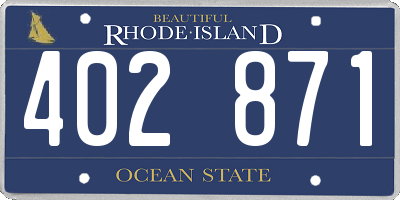 RI license plate 402871
