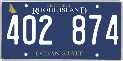 RI license plate 402874