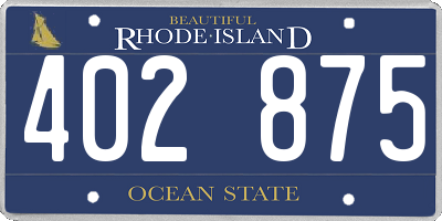 RI license plate 402875
