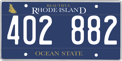 RI license plate 402882