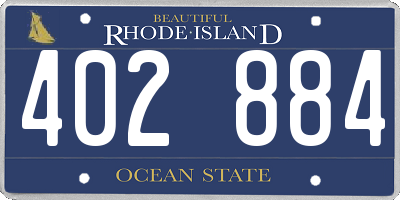 RI license plate 402884