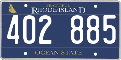 RI license plate 402885