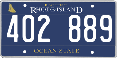 RI license plate 402889