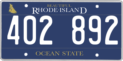 RI license plate 402892