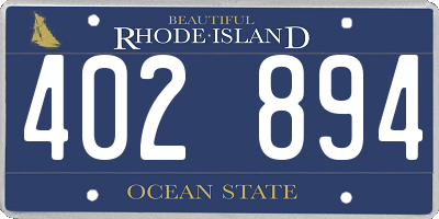 RI license plate 402894