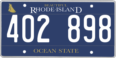 RI license plate 402898