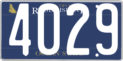 RI license plate 4029