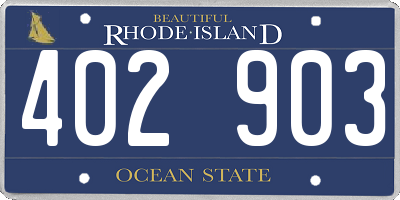 RI license plate 402903