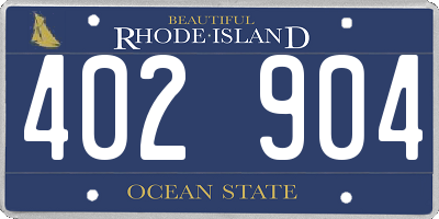RI license plate 402904