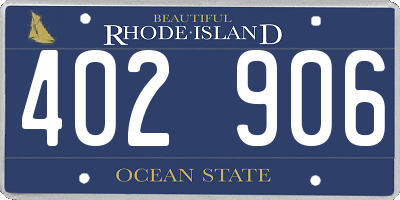 RI license plate 402906