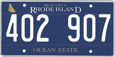 RI license plate 402907