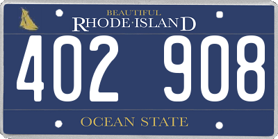 RI license plate 402908