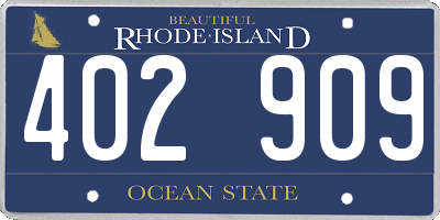 RI license plate 402909