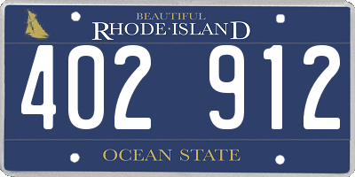 RI license plate 402912