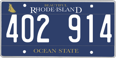 RI license plate 402914