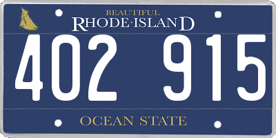 RI license plate 402915