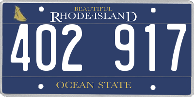 RI license plate 402917
